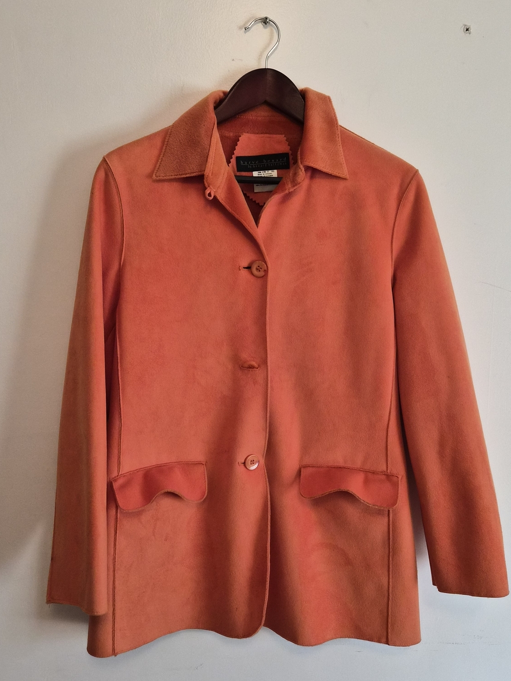 Orange Suede Button-Front Jacket